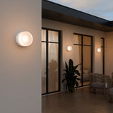 Calibo Gull Round Frosted Acrylic 3CCT LED Exterior Wall Light | White - Dubbo Lighting Centre