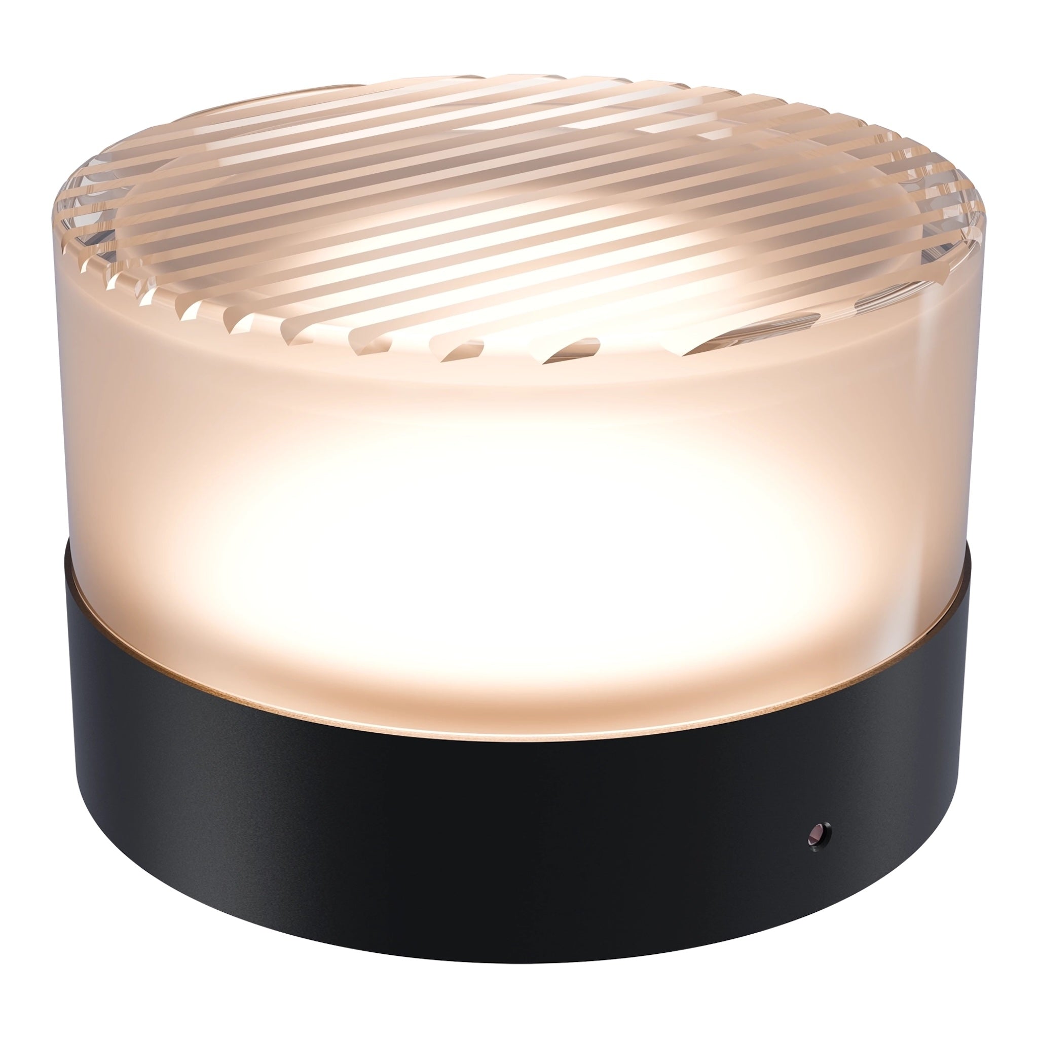 Calibo Gull Round Ribbed Acrylic 3CCT LED Exterior Wall Light | Black - Dubbo Lighting Centre