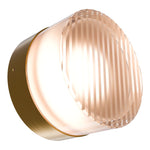 Calibo Gull Round Ribbed Acrylic 3CCT LED Exterior Wall Light | Brass - Dubbo Lighting Centre