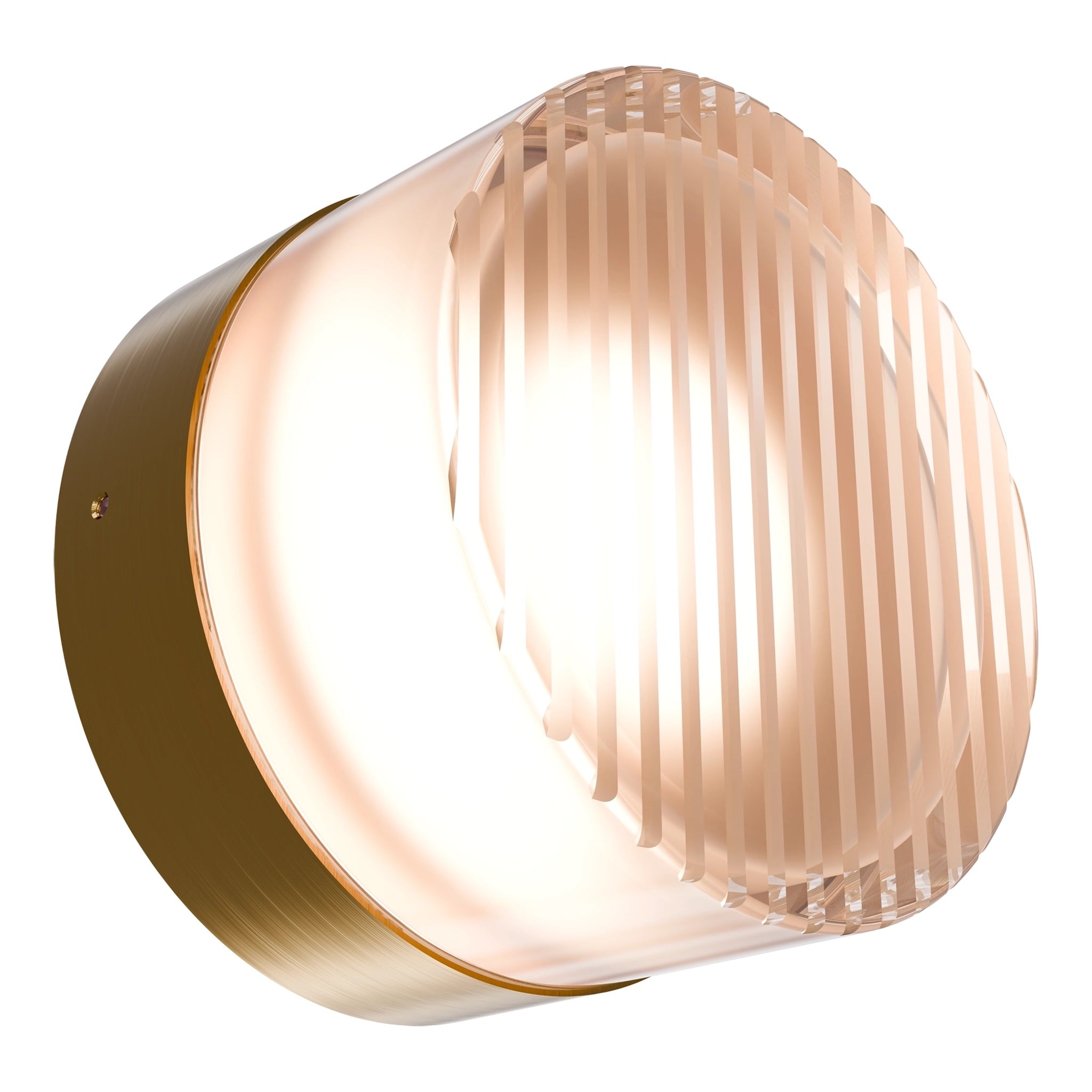 Calibo Gull Round Ribbed Acrylic 3CCT LED Exterior Wall Light | Brass - Dubbo Lighting Centre