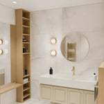 Calibo Gull Round Ribbed Acrylic 3CCT LED Exterior Wall Light | Brass - Dubbo Lighting Centre