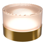 Calibo Gull Round Ribbed Acrylic 3CCT LED Exterior Wall Light | Brass - Dubbo Lighting Centre