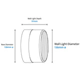 Calibo Gull Round Ribbed Acrylic 3CCT LED Exterior Wall Light | Brass - Dubbo Lighting Centre