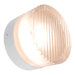 Calibo Gull Round Ribbed Acrylic 3CCT LED Exterior Wall Light | White - Dubbo Lighting Centre