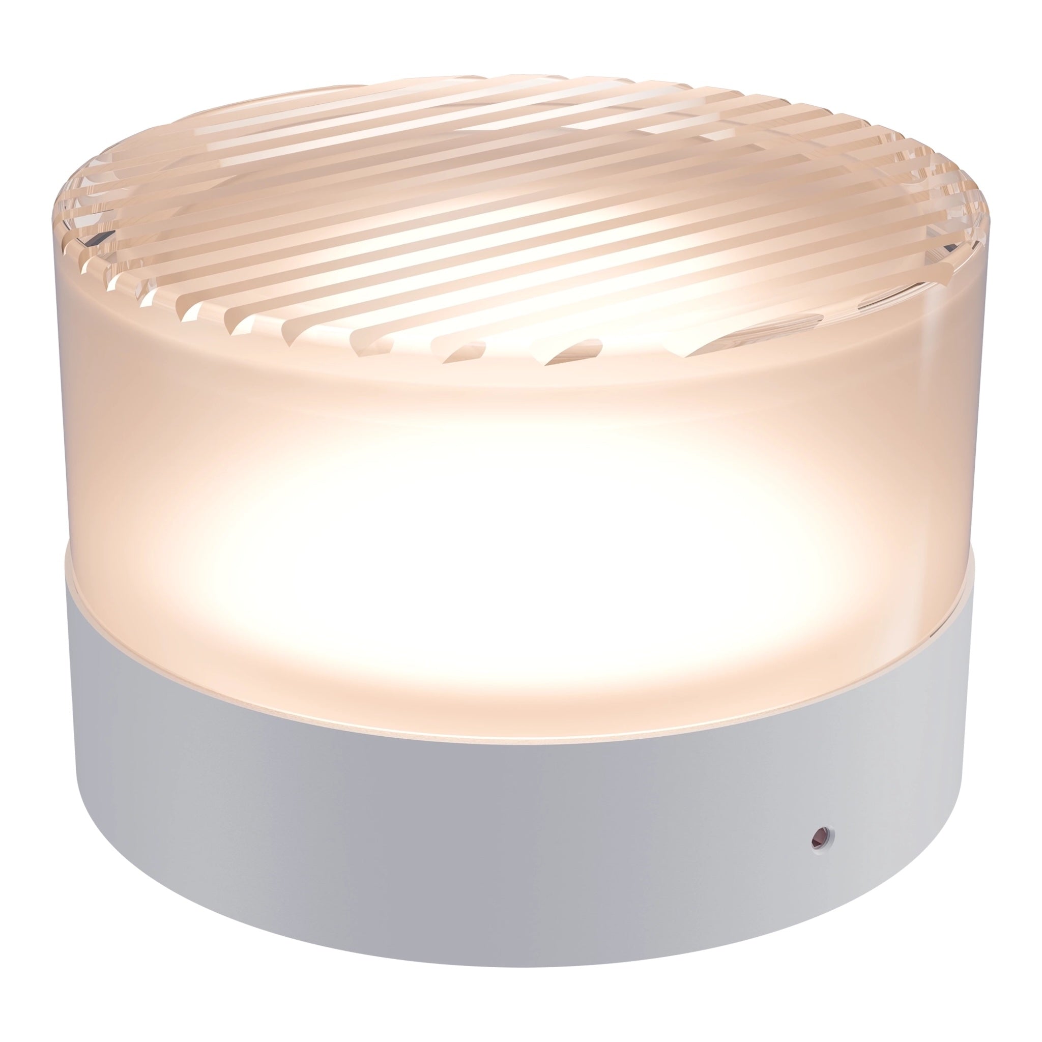Calibo Gull Round Ribbed Acrylic 3CCT LED Exterior Wall Light | White - Dubbo Lighting Centre