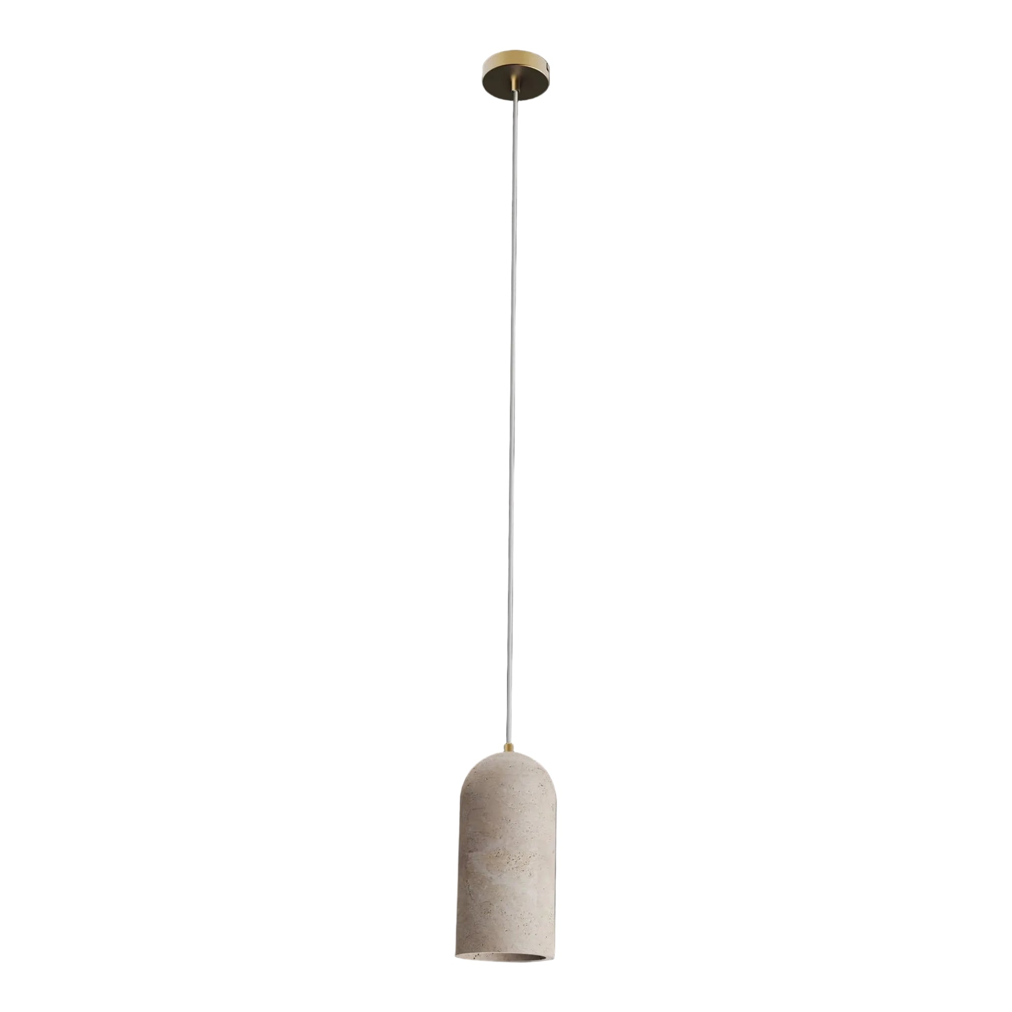 Calibo Inspire Crafted Travertine Round Top Cylinder Pendant Light | Beige - Dubbo Lighting Centre