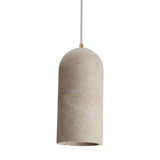 Calibo Inspire Crafted Travertine Round Top Cylinder Pendant Light | Beige - Dubbo Lighting Centre