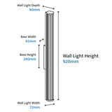 Calibo Junco Vertical Slimline Tubular 3CCT LED Exterior Wall Light | Large - Dubbo Lighting Centre