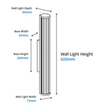 Calibo Junco Vertical Slimline Tubular 3CCT LED Exterior Wall Light | Medium 4 - Dubbo Lighting Centre