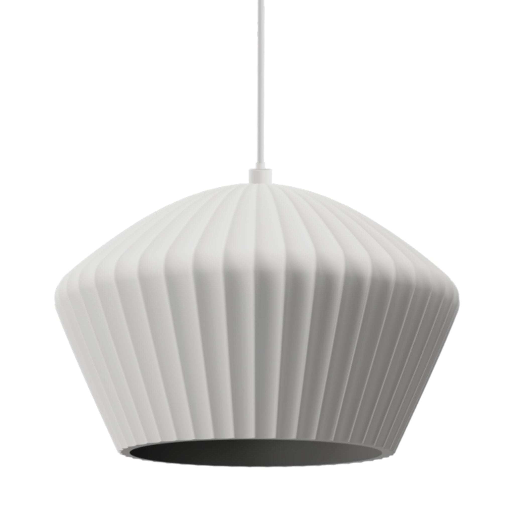 Calibo Munia Sculptural Fluted Dome Pendant with Paintable Gypsum Surface | White - Dubbo Lighting Centre
