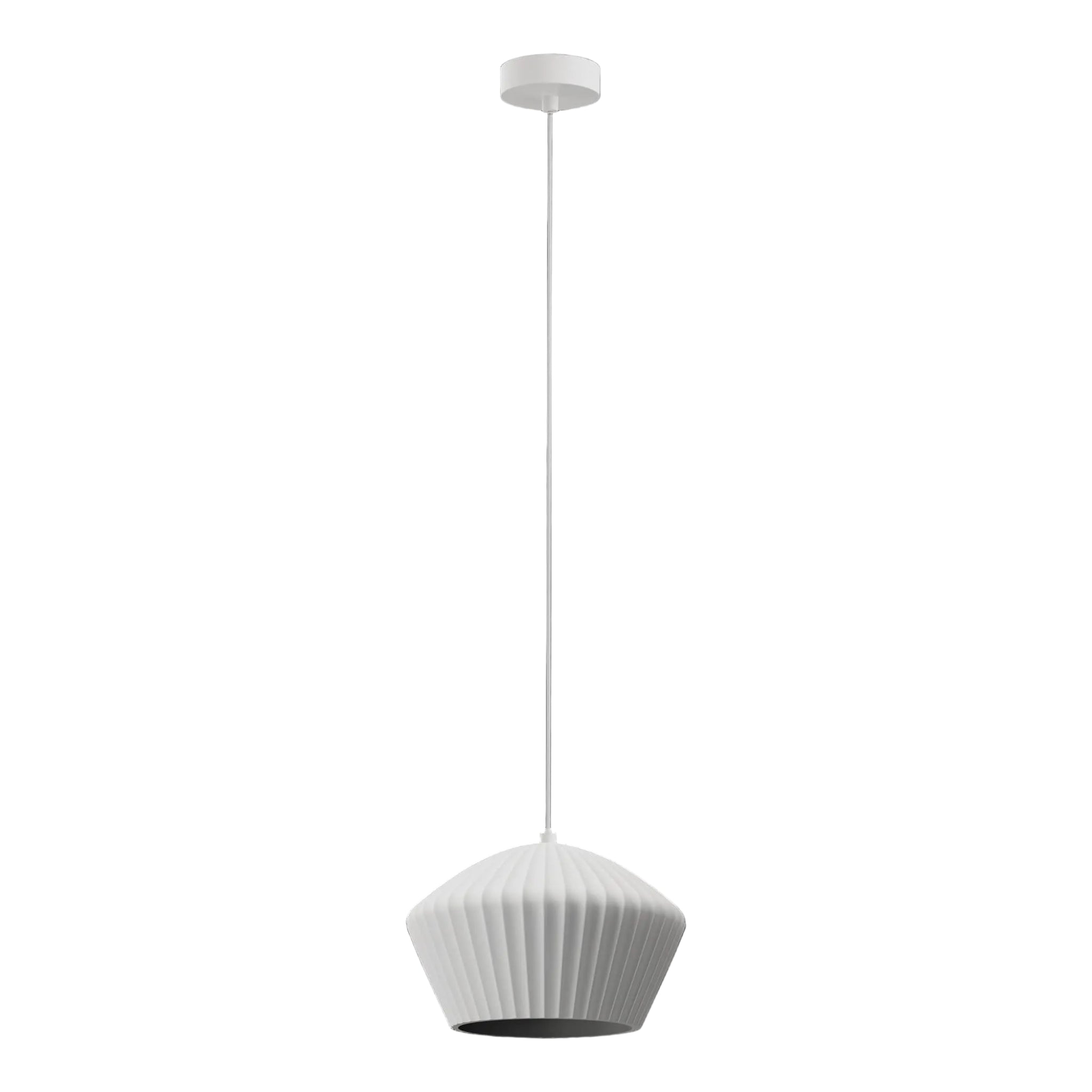 Calibo Munia Sculptural Fluted Dome Pendant with Paintable Gypsum Surface | White - Dubbo Lighting Centre