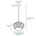 Calibo Munia Sculptural Fluted Dome Pendant with Paintable Gypsum Surface | White - Dubbo Lighting Centre