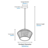 Calibo Munia Sculptural Fluted Dome Pendant with Paintable Gypsum Surface | White - Dubbo Lighting Centre