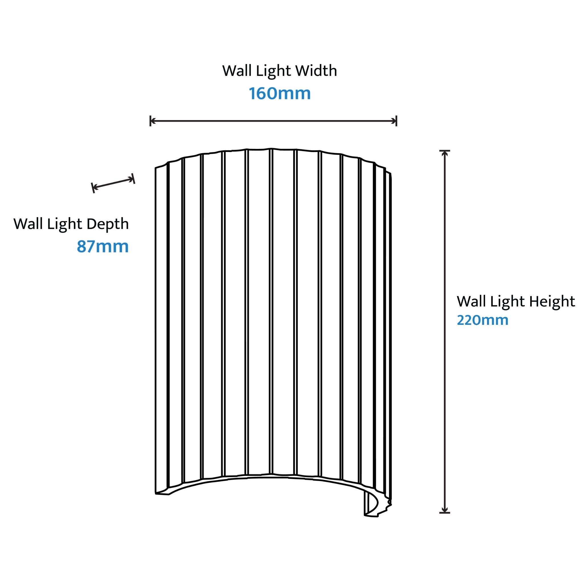 Calibo Munia Sculptural Fluted Up/Down Wall Light with Paintable Gypsum Surface | White - Dubbo Lighting Centre