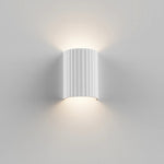 Calibo Munia Sculptural Fluted Up/Down Wall Light with Paintable Gypsum Surface | White - Dubbo Lighting Centre