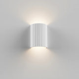 Calibo Munia Sculptural Fluted Up/Down Wall Light with Paintable Gypsum Surface | White - Dubbo Lighting Centre