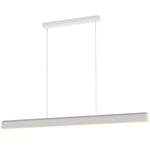 Calibo Munia Sculptural Ribbed LED Linear Pendant with Paintable Gypsum Surface | White - Dubbo Lighting Centre