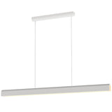 Calibo Munia Sculptural Ribbed LED Linear Pendant with Paintable Gypsum Surface | White - Dubbo Lighting Centre