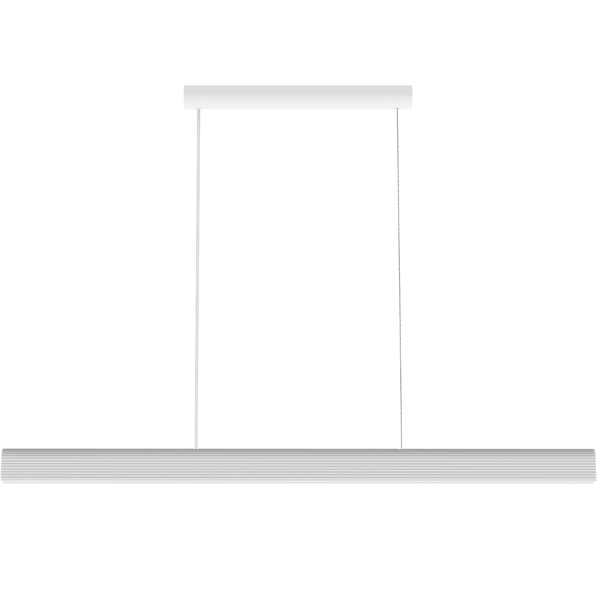 Calibo Munia Sculptural Ribbed LED Linear Pendant with Paintable Gypsum Surface | White - Dubbo Lighting Centre