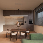 Calibo Munia Sculptural Ribbed LED Linear Pendant with Paintable Gypsum Surface | White - Dubbo Lighting Centre
