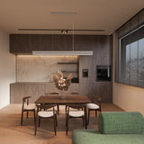Calibo Munia Sculptural Ribbed LED Linear Pendant with Paintable Gypsum Surface | White - Dubbo Lighting Centre