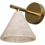 Calibo Orville Modern Travertine Stone Cone Wall Light | Beige - Dubbo Lighting Centre
