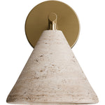 Calibo Orville Modern Travertine Stone Cone Wall Light | Beige - Dubbo Lighting Centre