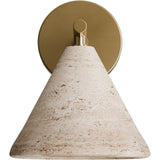 Calibo Orville Modern Travertine Stone Cone Wall Light | Beige - Dubbo Lighting Centre