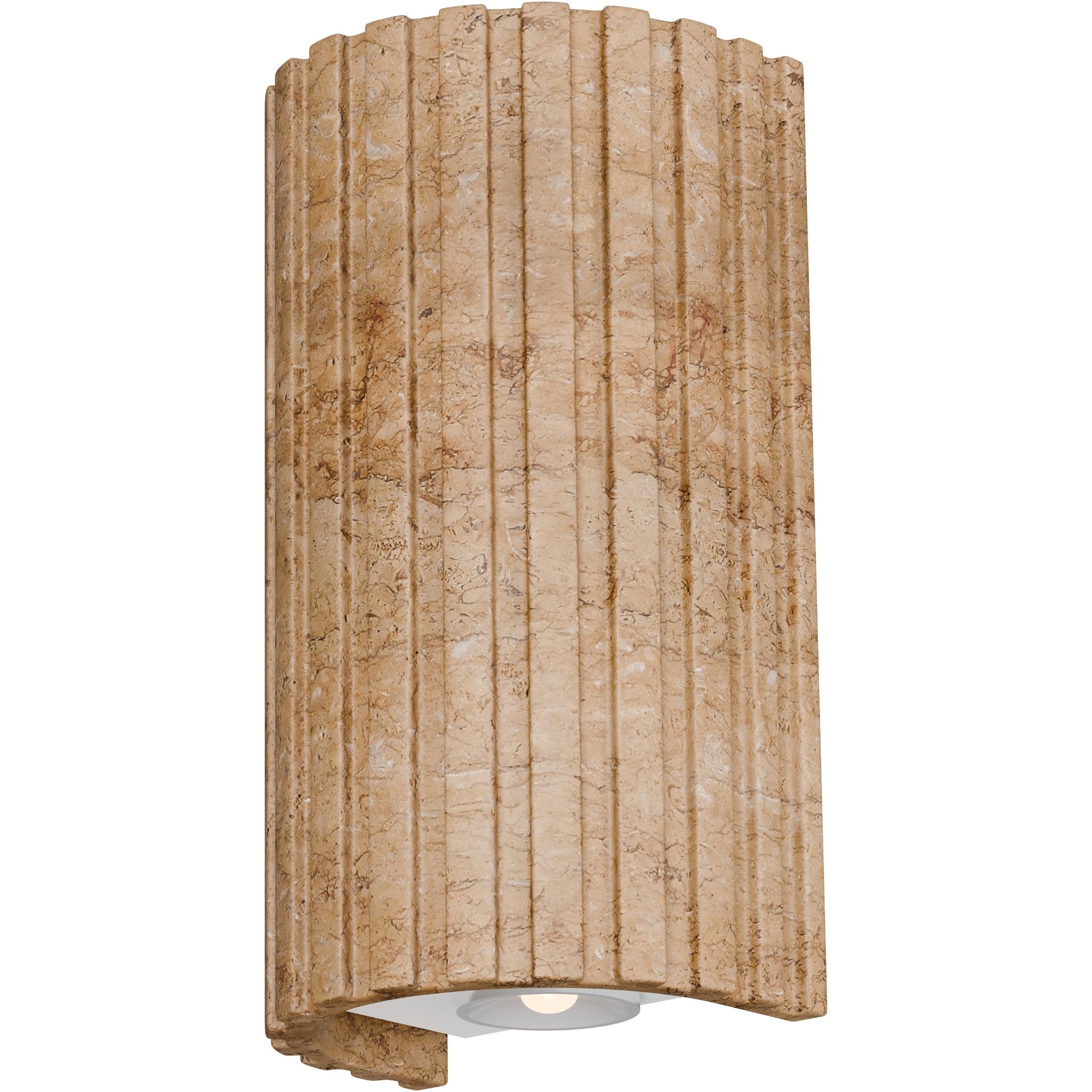 Calibo Orville Travertine Reeded Up/Down LED Wall Light | Beige - Dubbo Lighting Centre