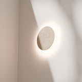 Calibo Orville Travertine Stone Eclipse Wall Light | Beige - Dubbo Lighting Centre