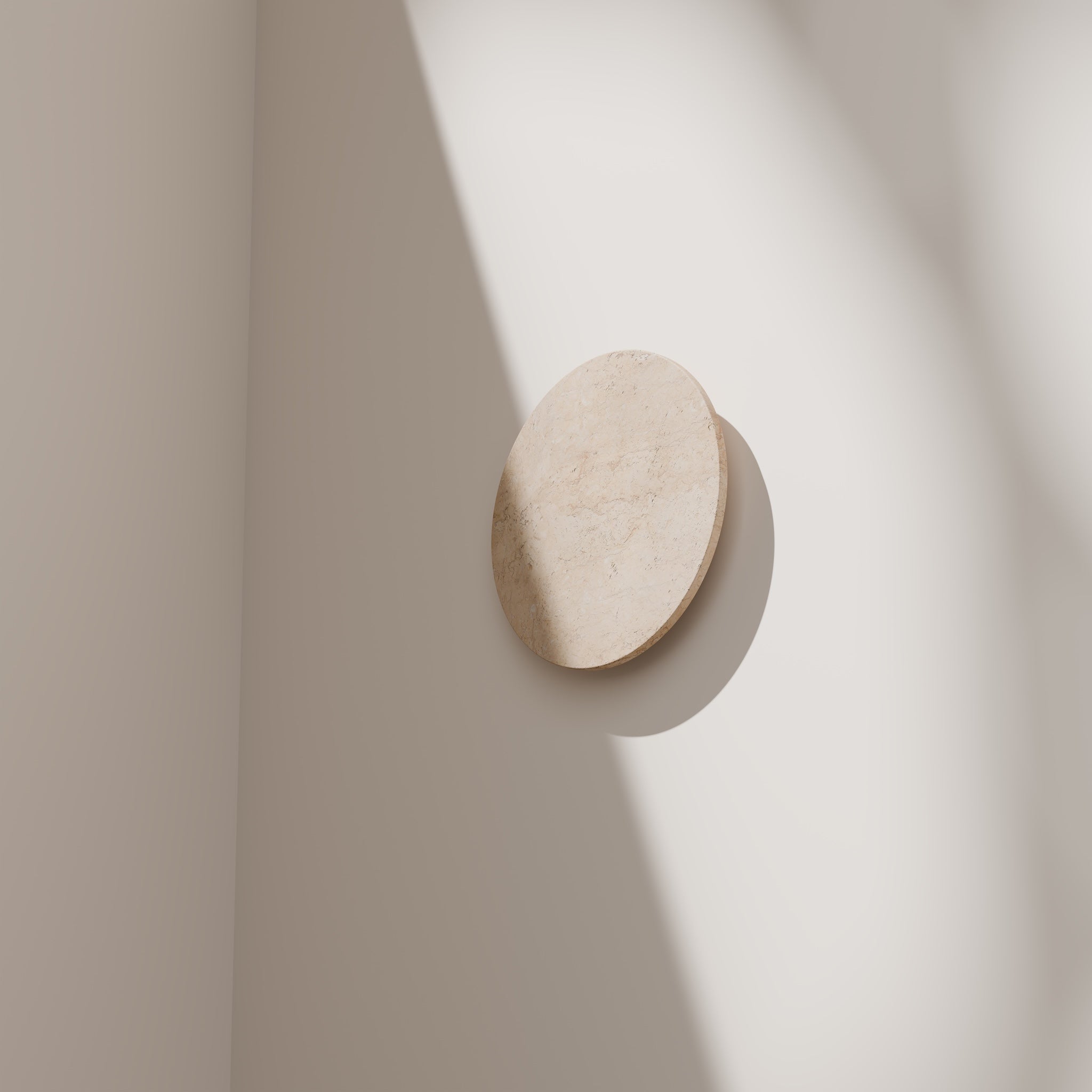 Calibo Orville Travertine Stone Eclipse Wall Light | Beige - Dubbo Lighting Centre