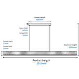 Calibo Prinia Modern Fluted 2532mm Linear Pendant Light | White - Dubbo Lighting Centre