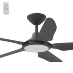 Calibo Storm 42" (1070mm) 5 Blade 18W Tricolour LED Light Indoor/Outdoor DC Ceiling Fan & Remote | Black - Dubbo Lighting Centre