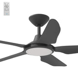 Calibo Storm 42" (1070mm) 5 Blade 18W Tricolour LED Light Indoor/Outdoor DC Ceiling Fan & Remote | Black - Dubbo Lighting Centre