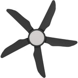 Calibo Storm 42" (1070mm) 5 Blade 18W Tricolour LED Light Indoor/Outdoor DC Ceiling Fan & Remote | Black - Dubbo Lighting Centre