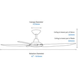 Calibo Storm 42" (1070mm) 5 Blade 18W Tricolour LED Light Indoor/Outdoor DC Ceiling Fan & Remote | Black - Dubbo Lighting Centre