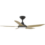 Calibo Storm 42" (1070mm) 5 Blade 18W Tricolour LED Light Indoor/Outdoor DC Ceiling Fan & Remote | Black & Bamboo - Dubbo Lighting Centre