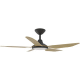 Calibo Storm 42" (1070mm) 5 Blade 18W Tricolour LED Light Indoor/Outdoor DC Ceiling Fan & Remote | Black & Bamboo - Dubbo Lighting Centre