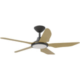 Calibo Storm 42" (1070mm) 5 Blade 18W Tricolour LED Light Indoor/Outdoor DC Ceiling Fan & Remote | Black & Bamboo - Dubbo Lighting Centre
