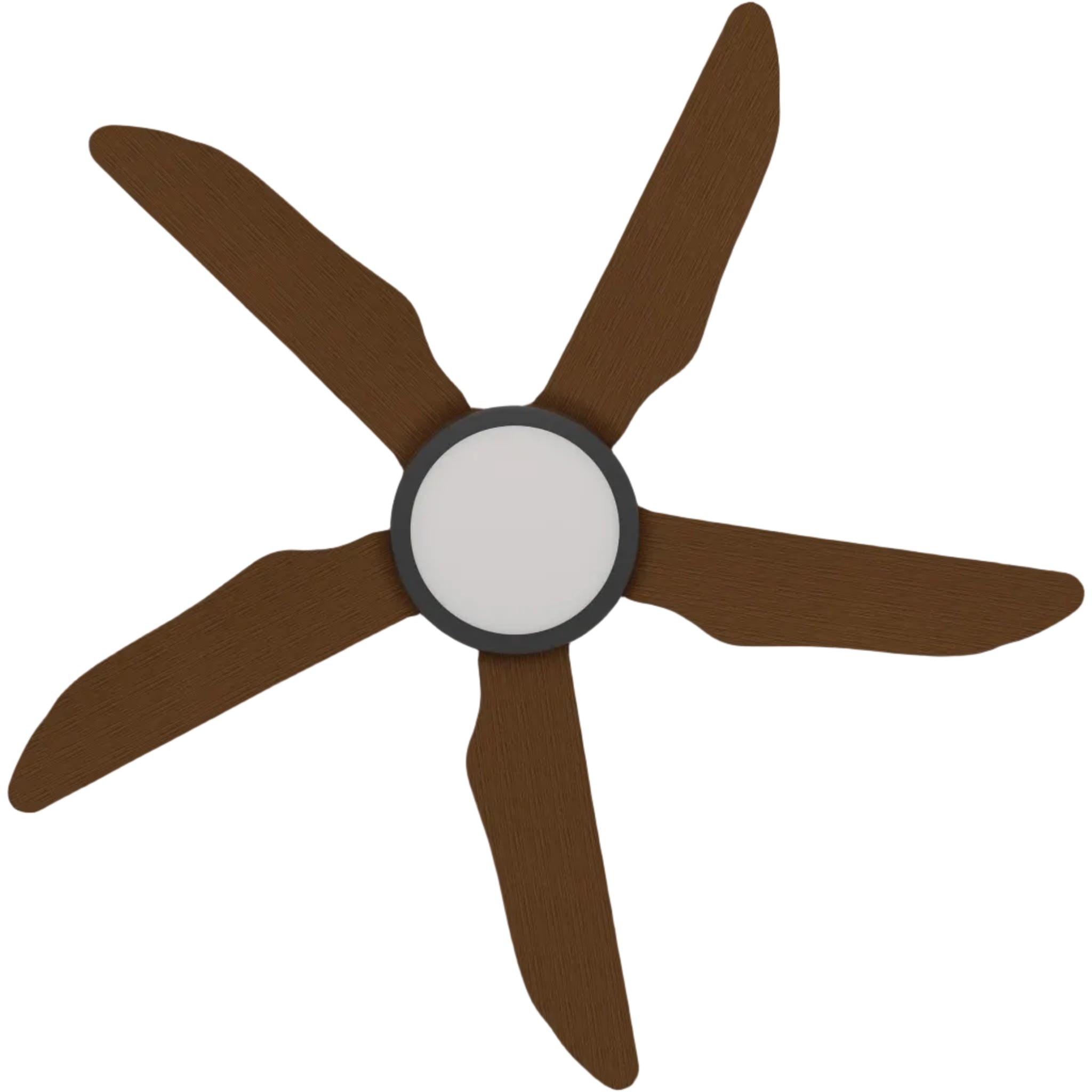 Calibo Storm 42" (1070mm) 5 Blade 18W Tricolour LED Light Indoor/Outdoor DC Ceiling Fan & Remote | Black & Koa - Dubbo Lighting Centre