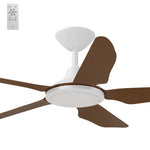 Calibo Storm 42" (1070mm) 5 Blade 18W Tricolour LED Light Indoor/Outdoor DC Ceiling Fan & Remote | White & Koa -  Dubbo Lighting Centre