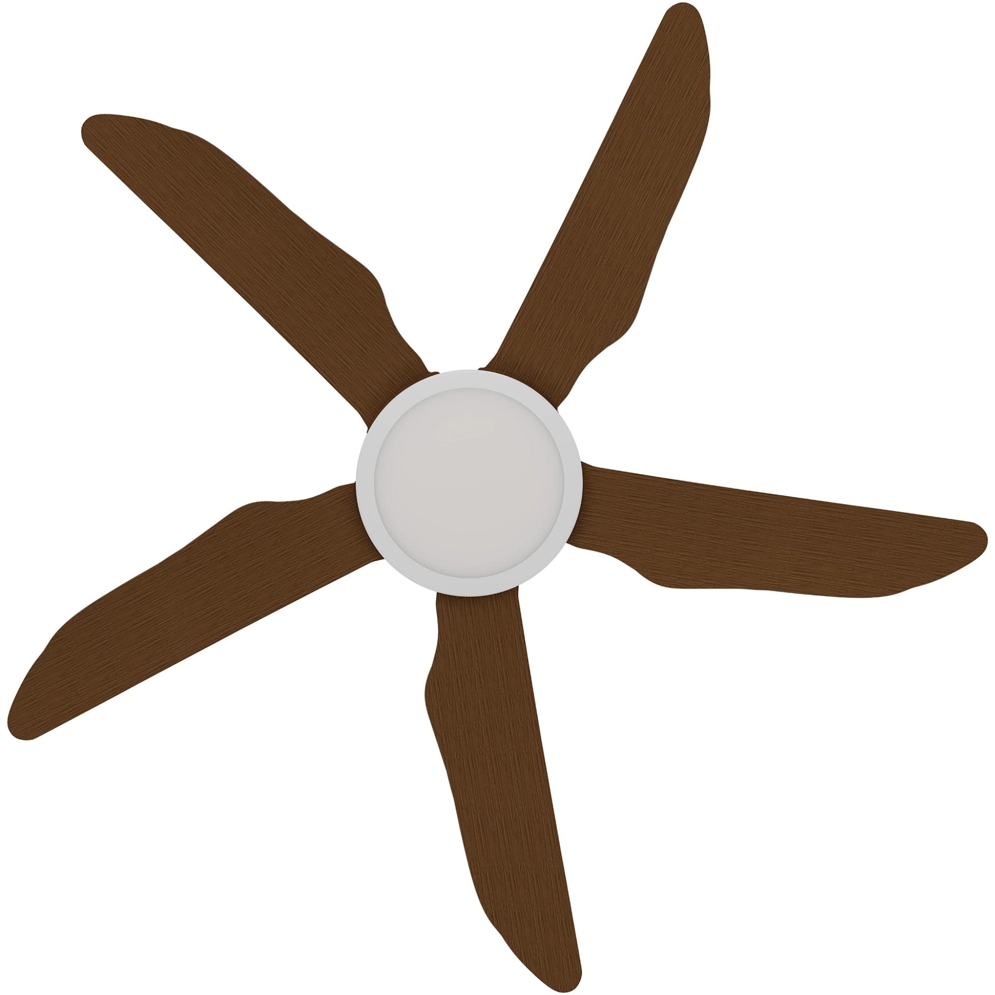 Calibo Storm 42" (1070mm) 5 Blade 18W Tricolour LED Light Indoor/Outdoor DC Ceiling Fan & Remote | White & Koa -  Dubbo Lighting Centre