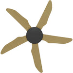 Calibo Storm 42" (1070mm) 5 Blade Indoor/Outdoor DC Ceiling Fan & Remote | Black & Bamboo - Dubbo Lighting Centre