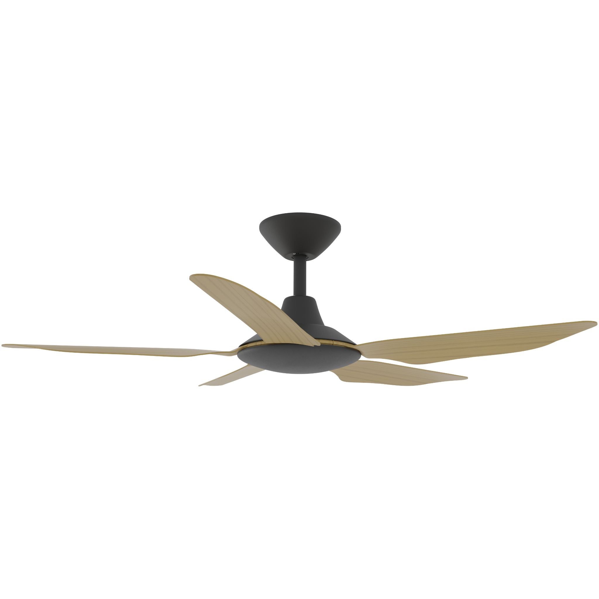 Calibo Storm 42" (1070mm) 5 Blade Indoor/Outdoor DC Ceiling Fan & Remote | Black & Bamboo - Dubbo Lighting Centre