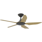 Calibo Storm 42" (1070mm) 5 Blade Indoor/Outdoor DC Ceiling Fan & Remote | Black & Bamboo - Dubbo Lighting Centre