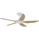 Calibo Storm 42" (1070mm) 5 Blade Indoor/Outdoor DC Ceiling Fan & Remote | White & Bamboo - Dubbo Lighting Centre