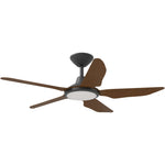 Calibo Storm 48" (1220mm) 5 Blade 18W Tricolour LED Light Indoor/Outdoor DC Ceiling Fan & Remote | Black & Koa - Dubbo Lighting Centre