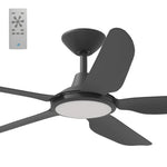 Calibo Storm 48" (1220mm) 5 Blade 18W Tricolour LED Light Indoor/Outdoor DC Ceiling Fan & Remote | Matte Black - Dubbo Lighting Centre