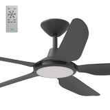 Calibo Storm 48" (1220mm) 5 Blade 18W Tricolour LED Light Indoor/Outdoor DC Ceiling Fan & Remote | Matte Black - Dubbo Lighting Centre