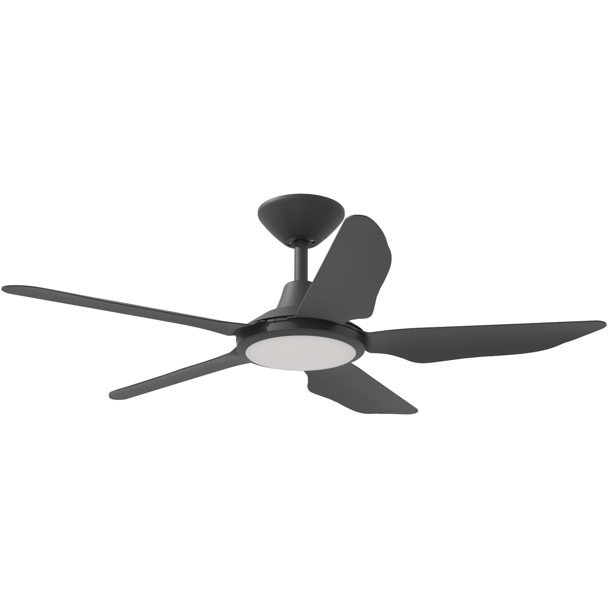 Calibo Storm 48" (1220mm) 5 Blade 18W Tricolour LED Light Indoor/Outdoor DC Ceiling Fan & Remote | Matte Black - Dubbo Lighting Centre